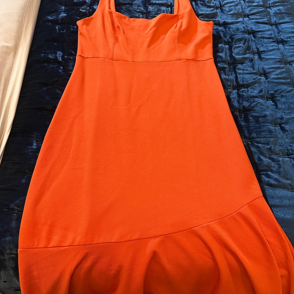 Anthropologie Orange Scoop Neck Sundress Mini